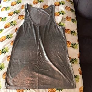 Metallic shimmer tank top